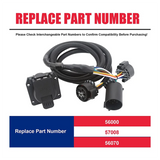 Car Trailer Wiring Harness Set 56070 7 Foot 7Pin For Vehicle-Side Truck Bed For Chevy Dodge Ram GMC Ford Toyota
