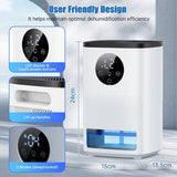 Intelligent Air Dehumidifier Silent Timerable 1.4L Water Tank Portable Wardrobe/Bathroom Small Space Moisture-Proof/Mildew-Proof