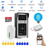 New WiFi Tuya Doorbell 1080P HD Video Door Phone Intercom System with Code Keypad Access Fingerprint Unlock add Electric lock