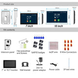 7/10inch Wifi  2 Wire Intercom Door Bell Video Intercom System For Home Doorphone  WiFi Tuya Smart Life APP 1080P Touch Monitor