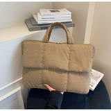 Fashion 16 Inch Laptop Handbag Puffy Shockproof Pillow Laptop Sleeve Lightweight Quilted Puffer Tablet Pouch Office School