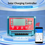 WiFi+BT MPPT Solar Charger Controller 30A 12V/24V/36V/48V/60V LCD Display Dual USB 5V Output APP Remote Control Solar Charge