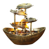 28 x 15 x 25CM Tabletop Water Fountain with LED Lights Desktop Fountain Mini Waterfall Indoor Tabletop Fountain Water Feature