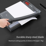 Length Desktop Mini Paper Trimmer Dark Gray with Security Cutter Head Guillotine Cutter Premium Accurate Scale