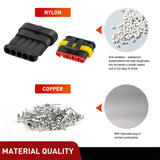220PCS 10 Sets 5 Pin Electrical Connector ‎Plug 5 Way Automotive Connect Male Female Terminal Wire Connectors Waterproof Set