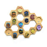 New Homes Decorative Tool Racks Medal Album Wooden Hexagon Medals Storage Shelf For Households Bedroom Decoration