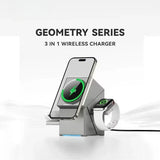Qi2 3-in-1 Wireless Charger with Auto-Rotating Dock for IPhone 16/15/14 Pro Max, AirPods, and IWatch Fast Charging