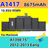 A1494 NCZOBOE Laptop Battery A1245 A1405 A1417  A1495 A1496 A1618 For Macbook A1237 A1304 A1369 A1466 A1398 A1465 A1466 A1398