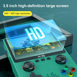 X6 Game Console 3.5 Inch IPS Screen Portable Game Console 2000mAh ATJ22735 32bit RISC Support Handle Connection Children Gifts