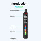 BSIDE X4A Portable Combustible Gas Detector Natural Gas Leakage Alarm Air Temperature and Humidity Detection with Storage