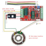 1 PC DC 6-60V BLDC Three Phase DC Brushless Motor Controller PWM High Power 400W Hall Motor Control Driver Board 12V 24V 48V
