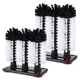 2 Pack Water Bottle Cleaning Brush Suction Base Glass Cup Washer 3 Head Bristle Brush For Bar Beer Cup