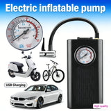 Electric Air Compressor USB Charging Motorcycle Tyre Inflator Multifunctional Portable Bike Pump for Motorbike Auto Bicycle