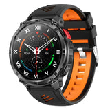 HT33 Smartwatch With Flashlight BT Call Real-time Heart Rate Monitor GPS Track Compass Deep Waterproof Outdoor Sports Smartwatch