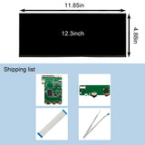 USB-C Type C LCD Controller Board With 12.3 inch 2400X900 2K IPS LCD Screen