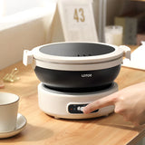 1.2L Portable Electric Cooking Pot Travel Multicooker Split Hot Pot Rice Cooker 304 Stainless Steel Electric Skillt Fried Pan