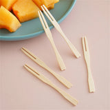 1000pcs 3.5 Inch Bamboo Appetizer Forks Mini Disposable Forks for Fruit