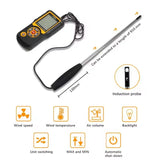 HTI HT-9830 Anemometer Digital Wind Speed Profession With Temperature Tester USB Interface 0~25m/s Anemometer Wind Sensor