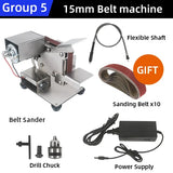 Mini Electric Belt Sander 220v 110v Belt Grinder Polishing Grinding Machine Cutter Edges Sharpener Grinder 7 Speed Adjustable