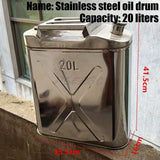 Three-handle Stainless Steel Oil Drums 10L 20L 30L Portable with Vent Valve Spare Oil Drums