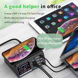 Multifunctional 8-Port PD 45W QC3.0 Fast Charger New Wireless Charging Station for iPad & Mobile Phone Fast Desktop Hub