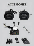 12V Motorcycle Phone Clip Speaker With 2.5 Inch*2 Loudspeakers USB Waterproof Cover Design BT Call Smartphone Charger MP3 Player
