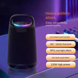 Portable Bluetooth Audio Home Square Dance Subwoofer Speaker Cross-Border Outdoor Bucket With RGB LED Lighting Powered Battery