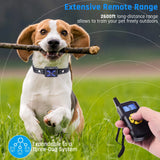 Humane Dog Training Collar, Spray Vibration Beep with LED Light, 2600 ft Range Remote Control Rechargeable Harmless T500-3