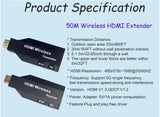 202550m Wireless HDMI Video Transmitter and Receiver Extender Display Adapter Screen Share Switch for PS4 PC To TV