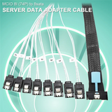0.5M PCI-E Slimline SAS SFF-8654 8I To 8X SATA Server Hard Drive Conversion Cable SFF-8654 74P To 8Xsata 7P Cord