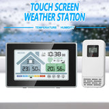 Wireless Touch Screen Thermometer Hygrometer Alarm Clock In/Outdoor Thermo-hygrometer Calendar Max/Min Record Comfort Indicator