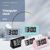 Mini Clock Simple Electronic Digital Display Clock Bedside Clock Car Clock Student Clock Portable Desk Clock Triangular Clock