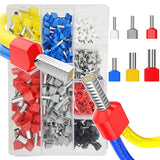 800PCS Double Wire Ferrule Kit - Dual Barrel Ferrules Connectors for AWG 22-7, Ideal for Electrical, Industrial, and DIY Project