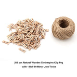 250pcs Wood Wooden Clothespins 1 Inch Wooden Craft Wooden Clip Peg Mini Size Small Clips Mini Wooden Clothespins Home Wall Decor