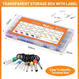 944Pcs Pin Connector Kit,Car Electrical Wire Connectors Terminal Pins,21Type Non-Insulated Plug,Removal Male Female Crimp Pins