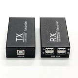 1 Pair USB 2.0 Extender Up to 120M Over CAT6 Cable TX RX 4 USB Extension Metal Hub Adapter Lengthen for PC Computer Peripherals