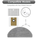 For Narwal Freo S Robot Vacuum Cleaner- 21PCS Replacement Parts Including Hepa Filter, Mop Cloth, Dust Bag& Side Br