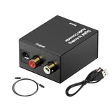 Digital Optical Coaxial Signal to Analog DAC SPDIF Stereo 2*RCA Audio Converter Adapter With Fiber Optical Cable 3.5MM Jack