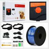 TP16-2 Electric Dog Fence System Hidden Waterproof Rechargeable Pet Containment Dogs WITH 2 Collars For 2 Dogs