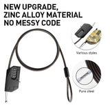 Trail Camera Steel Tree Mounts Locking Cable with Adjustable Combination Lock, Flexible Retractable Steel, 6.6ft Long Cable