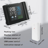 Digital Alarm Clock Weather Station LED Temperature Humidity Weather Forecast Snooze Table Clock With Time Projection 2025 New