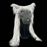 Black Wolf Mask Halloween Red Eyes Werewolf Terror Animal Fancy Headdress Costume Cosplay Props Adult Wolf Headgear Latex Masks
