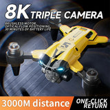 2024 New M5 Drone 8K Professional Triple Camera Brushless Motor Optical Flow Positioning Foldable Quadcopter RC Dron