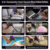4-in-1 Car Vacuum Cleaner – 17000Pa Strong Suction, Cordless Handheld with Blow LED Lamp, USB-C Fast, Home-Car Universal