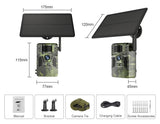 3MP 2K 4G Cellular Trail Camera Photo Traps with 7800mAh Solar Panel GPS Positioning UCon App Settings for Wildlife Security
