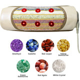 Far Infrared Heated Bolster Pillow Photon  Improve Blood Circulation Light Therapy Massage Pillow With 7 Natural Jade Stone
