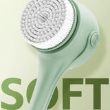New Waterproof Body Scrubbers Electric Shower Brush Long Double Handle 4Replaceable Head For Deep Cleansing And Skin