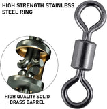 50/100pcs Bearing Swivel Fishing Connector Stainless Steel Carp Fishing Accessories Snap Fishhook Lure Solid Ring Swivel Tackle