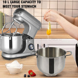10L Stand Mixer 8 Speed Settings Stainless Steel Electric Kitchen Blender 2000W Powerful Mixer Home Appliance for Baking Dough