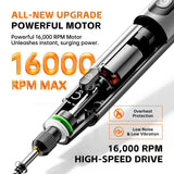 16000RPM Digital Electric Mini Drill Cordless Rotary Tool with LED Light Handheld Engraving Pen DIY Set for Jewelry Metal Polish